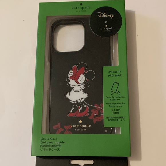 KATE SPADE DISNEY MINNIE MOUSE FLOATING BOW IPHONE 14  CASE - Picture 1 of 5